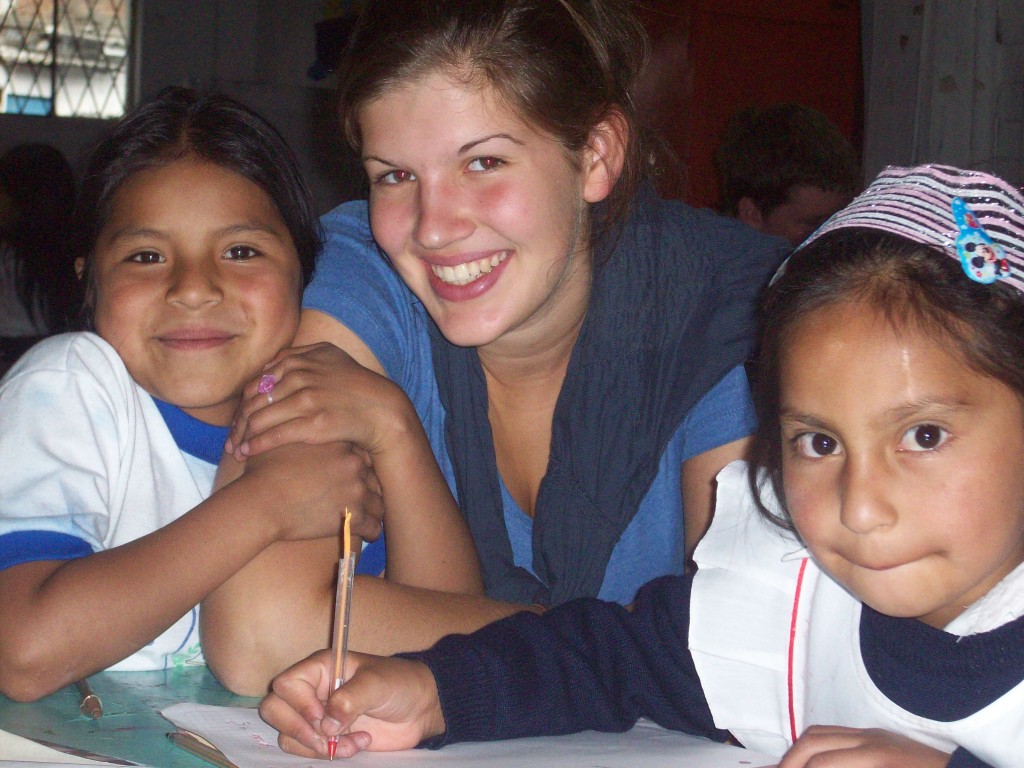 Monica with a volunteer